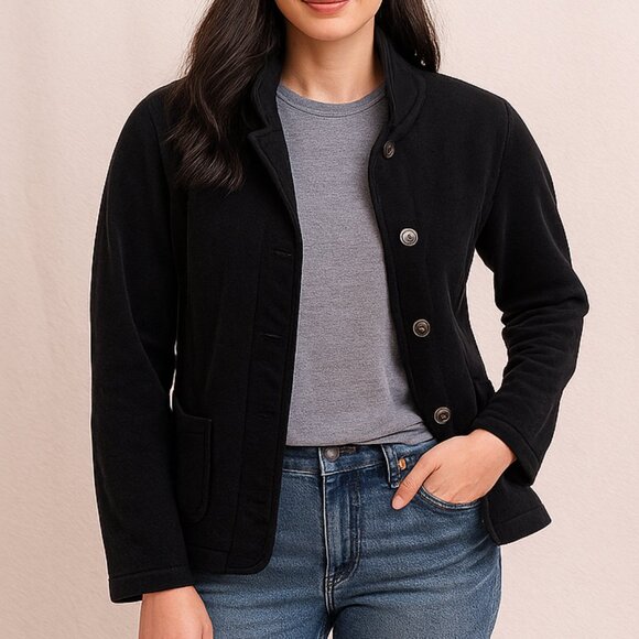 Ruff Hewn Jackets & Blazers - Ruff Hewn Black Cotton Blend Button-Up Cardigan Jacket – Size L